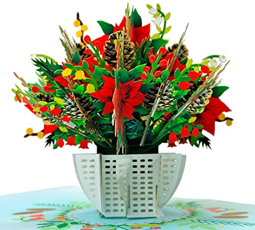 CUTPOPUP Roter Weihnachtsstern Karte Pop Up, 3D Frohe Weihnachten Grußkarte, Dankeschön Grußkarten, Freunde, Eltern, Mutter, Papa DE