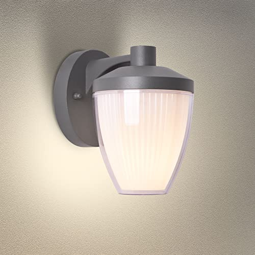 Maxkomfort Außenwandleuchte E27 LED (Max 25W) - Anthrazit IP44 – Wetterfeste Wandlampe aus Aluminium im zeitlosen Design für Garten, Balkon & Fassade