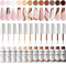 RARJSM Gel Nail Art Liner Nude Painted Gel Nail Polish Set 12 Colors 5ml Pink Brown Line Art Gel Polish Build in Thin Sharp Pen Brush for Swirl Nails Striper Painting Soak Off Curing Requires