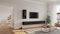 Wuun® Somero Lowboard Tv-Board Wohnwand SW1 (Board: Schwarz-Matt/Hochschrank: Schwarz-Matt, 280cm (140cm x 2))