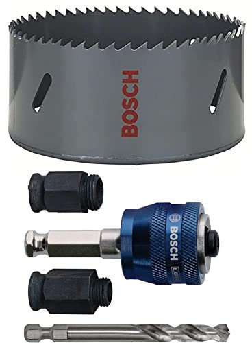 Bosch Professional Scie-trépan HSS bimétal (pour divers matériaux, Ø 105 mm) + 4 pièces Kit de démarrage Power Change Plus