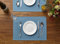 DAPU Tischsets Leinen, 6-er Set 100% reines Leinen 30x46 cm Abwaschbare Platzsets mit Öko-Tex 100 Standard, Weiche AtmungsaktivePlatzdeckchen, Blau