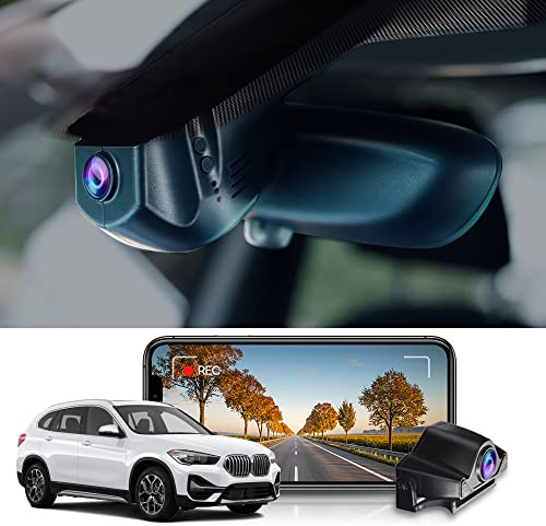 Fitcamx 4K Front and Rear Dash Cam Suitable for BMW 1 2 3 4 5 6 7 Series X1 X2 X3 X4 X5 X6, F Chassis (Model B), 4K Car Recorder WiFi, OEM BMW Accessories, G-Sensor, Wireless Plug & Play, 128GB Card
