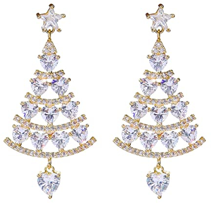 CHABER Neue Weihnachtsbaum-Ohrringe Für Frauen 925 Silber-Nadel-Ohrringe Mit Strass Hochwertige Und Vielseitige Ohrringe