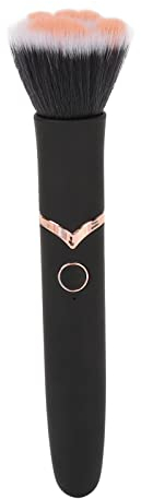 YUYTE Pinceau de maquillage pour fond de teint, pinceau de massage électrique avec vibration à 10 vitesses, outil de maquillage végétalien, contours et définitions impeccables, pinceau à poudre lâche
