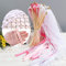CC wonderland zone 30 Stück Rosa Wedding Wand Romantic mit Hochzeitsbändern,Zauberstäbe Hochzeit Luftschlangen mit Glocken, Spitzenfeenstab Seidenfeenstab für Hochzeit Party