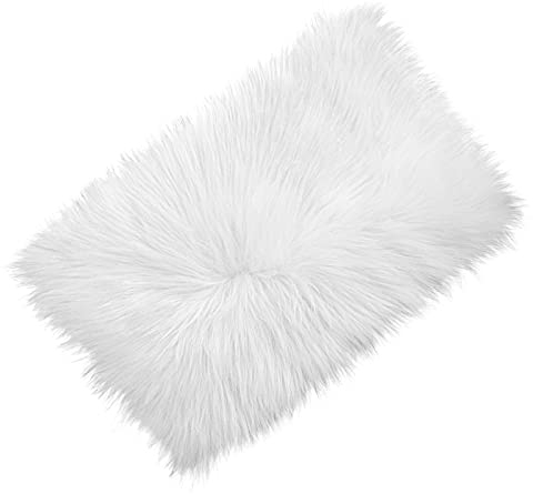 WLLHYF Fuzzy-Teppich aus Kunstschaffell, ultraweich, rechteckig, pelzig, luxuriös, für Schlafzimmer, Wohnzimmer, Sofa, zotteliger, seidiger Plüschteppich, Nachttischteppich, Bodenmatte