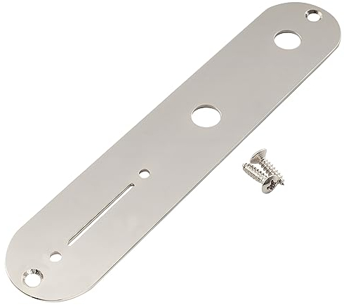 Musiclily Pro 32mm Steel Control Plate with Narrow Pots Hole Spacing for Tele Style Electric Guitar, Nickel