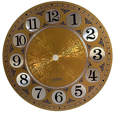 HEIBTENY Premium DIY Zifferblatt – hochwertiges Aluminium, klare Ziffern, goldener Hintergrund – Upgrade Wanduhr