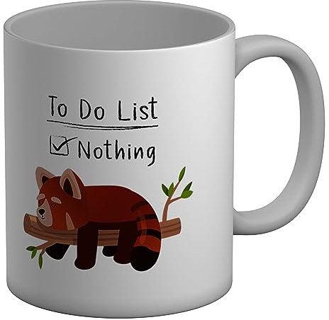 Shopagift Funny Red Panda Mug Lazy Sleeping Nothing White 11oz Large Gift Ceramic Cup