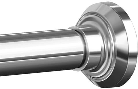 ENJOYBASICS Shower Curtain Pole 84 to 183 cm, 1 Inch Extendable Tension Rods for Curtains No Drill, Shower Rail for Bathroom, Closet, Window, Room Divider, Never Rust, Non Slip,Chrome