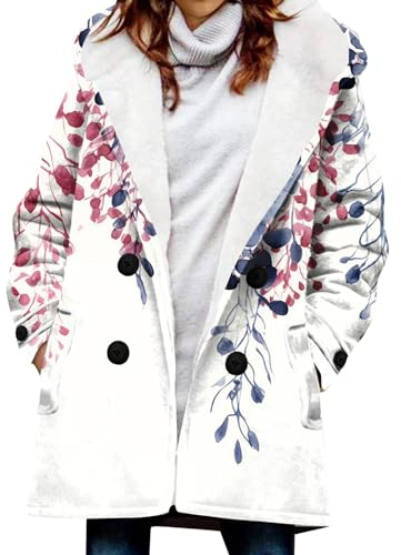KONG JIMFAN Regenjacke Jeansjacke Damen Kurz Hoody Damen Mit Kapuze Strickjacke Rot Damen Fleecejacke Damen Imprägnierspray Jacke Mantel Damen Herbst Weiße Strickjacke Regenjacke Damen(Rosa,3XL)