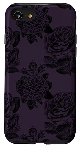 Case gothic dark purple roses occult goth phone Case for iPhone SE (2020) / 7 / 8