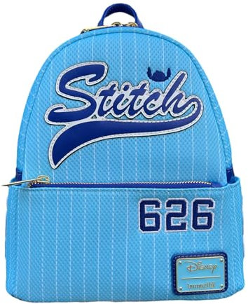 Loungefly Disney Lilo & Stitch Team Stitch Jersey Mini Rucksack, Blau, Mini Backpack, Loungefly Mini-Rucksack
