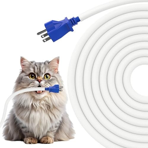 REFLYING 2 Metri-8mm Guaina per Cavi Autoavvolgente, Nascondere 1 filo, Cani Gatti Cavi di Protezione, Impedisci Agli Animali Domestici di Masticare i Cavi, Guaina per Cavi Espandibile, Bianco