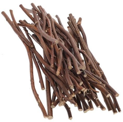 Cabilock Brown Craft Twigs 50pcs Unfinished Hardwood Sticks for Diy Projects Woodworking Crafting