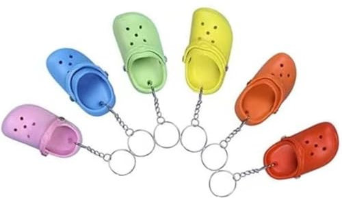 6pcs Porte-clés de Style Chaussures Mignonnes, Mini Porte-clés à Chaussures，Porte-clés Mignon