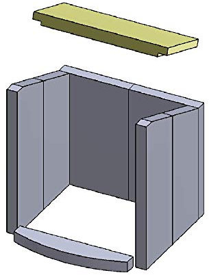Heizgasumlenkplatte - Passend für Hark Kaminöfen inkl. Modellübersicht - Vermiculite feuerfest & hitzebeständig - Kamin Ofen Zubehör (385x175x30 mm)