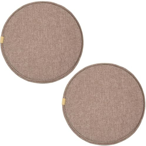 Pack 1/2/4 Cojín para Silla Redondo, 30cm/33cm/35cm/40cm con Hebilla Antideslizante Cojines de Asiento, Suave Cojin para Silla Comedor for Decorativo Cocina Oficina Exterior Terraza(Color 3,33x3cm/12.
