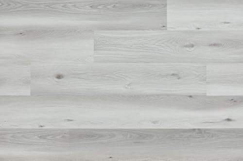 Woodric Klick-Vinylboden Eiche Grau - 4mm/0,55mm - 100% wasserdicht, kratzfest, ideal für Fußbodenheizung, 2,24 m²/Paket - Authentische Holzoptik