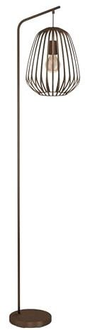 Eglo Espinal Floor lamp, Living Room lamp with Wire lampshade | bronze metal light, 139.5 cm tall