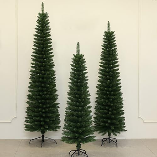 Künstlicher Bleistift-Weihnachtsbaum, 120 cm (5 Fuß), mit 300 Zweigspitzen, hochwertiger Weihnachts-Weihnachtsbaum mit zusammenklappbarem Ständer, Metallscharnieren und faltbarem Sockel für Home-Offic