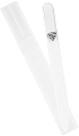 Bona Fide Beauty Czech Glass Nail File (Clear Color) - Crystal Fingernail File for Natural Nails with Clear Protective Hardcase, Gifts for Women