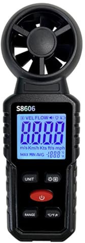 TiardeyAnemometer Hochpräzises Windgeschwindigkeitsmessgerät 3 In 1 Hand Digital Anemometer Zur Messung Der Windgeschwindigkeitstemperatur