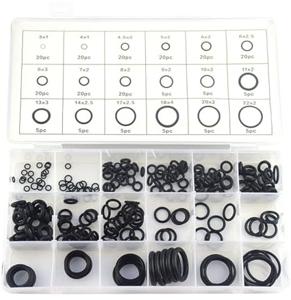 Schwarzes Gummi-O-Ring-Sortiment-Set für Sanitär, Garage, Werkstatt, Zubehör für Auto-Wasserhahn, Druck, Sanitär-Reparatur