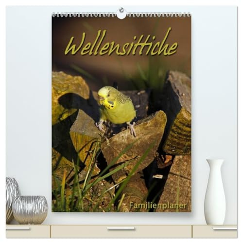 Wellensittiche (hochwertiger Premium Wandkalender 2026 DIN A2 hoch), Kunstdruck in Hochglanz: Familienplaner (CALVENDO Tiere)