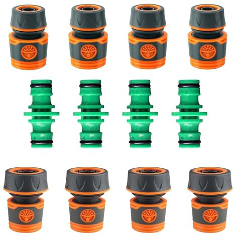 FORMVERSITY 12 Stück Schlauchanschluss, 3/4 Zoll Schlauchverbinder, Schnellkupplung 3/4 und 1/2, Doppel Stecker Schlauchverbinder, Schlauchkupplung 3 4 Zoll Gartenschlauch Verbinder 3/4
