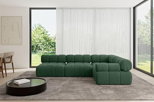 ALTDECOR Modulares Sofa Ecksofa in L-Form Corner modular Sofa Eckcouch Couch Wohnlandschaft Cauchsofa Polstersofa Mende-L2-285x190x70 cm Grün