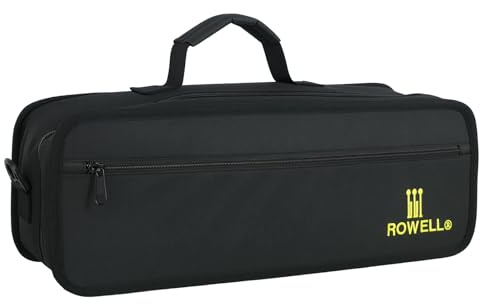 ROWELL Flute Case for 16 & 17 Hole Flutes Structured Gig Bag with 600D Nylon & PVC Frame for Enhanced Protection Ergonomic Handle & Quick-Access Pocket