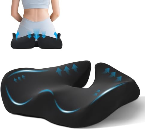 BRO Extra Großes Sitzkissen Orthopädisch, Kühlender Bezug Steißbeinkissen