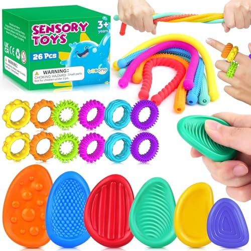 LESONG 26 STK. Fidget Toys Set Anti Stress Spielzeug für Kinder Erwachsene | Sensorik Spielzeug Fidget-Box für ADHS Autismus Geburtstag Klassenzimmer Geschenke