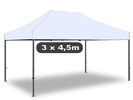 GrecoShop Gazebo Pieghevole Impermeabile Bianco in Alluminio 3x4,5m - M4358