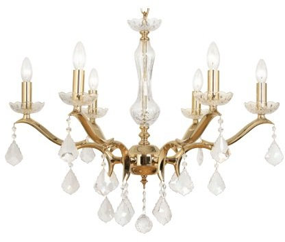 Oaks Lighting 173/6 Go Isabella Gold Platte 6 Lampe Anhänger Deckenleuchte
