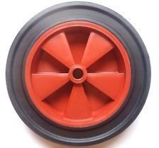 Keto Plastics 12 SLIM Wheelbarrow Solid Wheel RED Replacement For 14 Pneumatic NO MORE PUNCTURES (MADE IN UK)