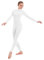 SUPRNOWA Unisex Mock Rollkragen Lycra Spandex Langarm Ganzanzug (XL, Weiß kein Fuß)