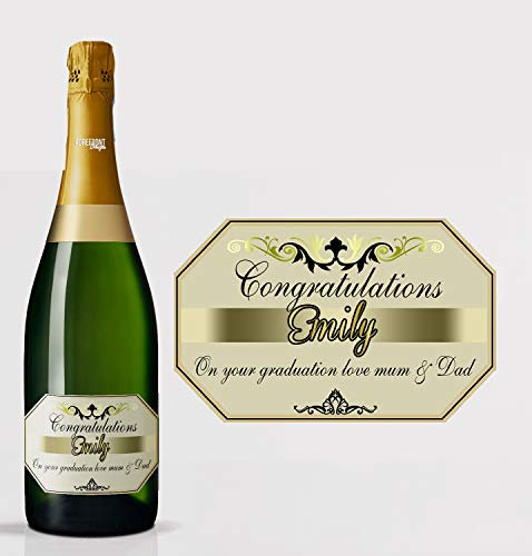 forefrontdesigns Personalised Champagne Bottle Label - Custom Champagne Label Bottle Sticker, Perfect for Weddings, Anniversaries, Birthdays & Gifts - Premium Customisable Prosecco Sticker