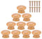 Zerodis 10 Pcs Natural Wooden Knob Handle Round Mushroom Cabinet Cupboard Knob Handles with Screws S/M/L (33mm)