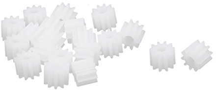 sourcing map 20PCS 10 Zähne 2,5mm Lochdurchmesser Plastik Zahnrad für RC Auto DE de