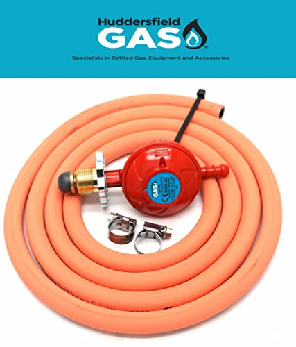 Huddersfield Gas Branded Hand Wheel Propane Regulator 2m Hose Kit Fits Red Calor Gas & Flogas Cylinder