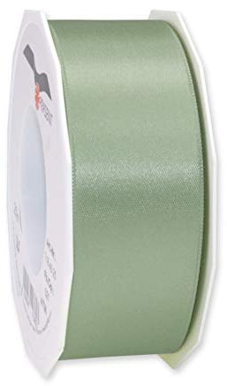 Präsent C.E. Pattberg Satin altgrün, 25 m Satinband zum Einpacken von Geschenken, 40 mm Breite, Geschenkband zum Dekorieren & Basteln, Dekoband, Anlass
