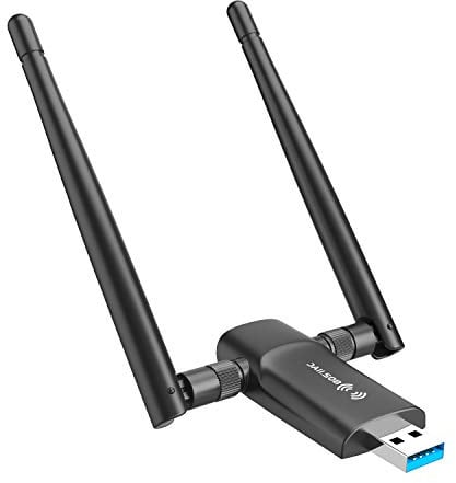 Wireless USB WiFi Adapter for PC - Nineplus 1300Mbps Dual 5Dbi Antennas 5G/2.4G WiFi Adapter for Desktop PC Laptop Windows11/10/8/7/Vista/XP, Wireless Adapters for Desktop Computer Network Adapters