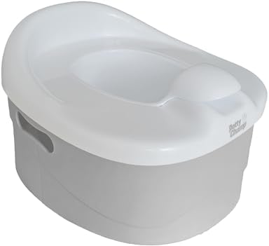 PottyChamp - 3in1 Set - Kinder Töpfchen, WC-Sitz/Toilettensitz & Schemel Tritthocker - Kinder-Töpfchen/Babytopf für Badezimmer Toilette Kindertritt Kloaufsatz Toilettentrainer - silber