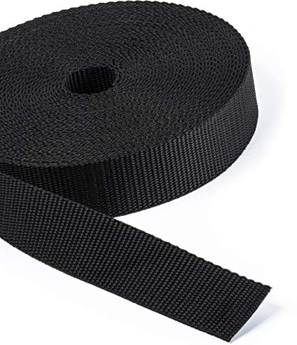 10 Meter PP-Gurtband, Taschenband, Taschengurt - schwarz - 1,6mm stark, 30mm breit