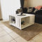 1x WEIßER COUCHTISCH aus 4 Kisten, mit offenen Fächern, auf Rollen - NEU - 81x81x44 cm - dekorativer Couchtisch Holz weiß