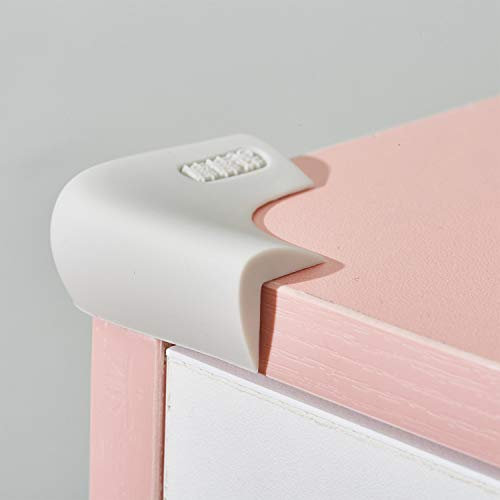 Angloria Eckenschutz aus 100% Silikon, für Baby-Ecken, Kantenschutz, Vorklebeband, weich, für Kinder, für Kindersicherheit, Kindertische, Schränke, Möbel, Stoßfänger (Grau, 4 Stück)