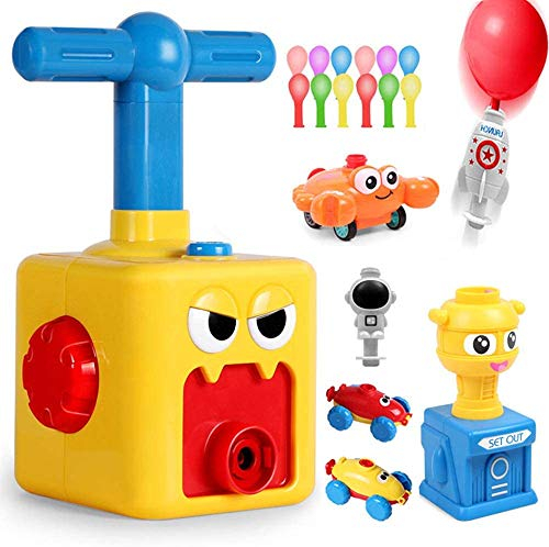 Ballon Auto Spielzeug,Ballonbetriebenes Auto,Autostarter mit Ballon,Inertial Power Balloon Car,Luftfahrzeug-Set,Balloon Car Spielzeug für Kinder,Lerngeschenke,Spiele für Jungen und Mädchen